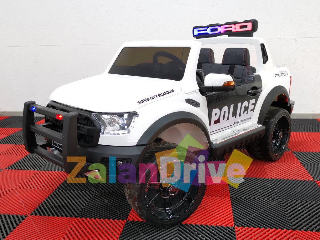Ford Raptor Police Luxe, voiture électrique enfant 12V - ZalanDrive