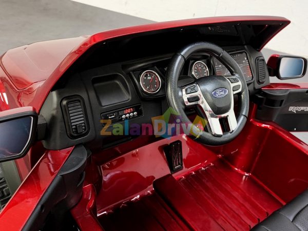Ford Raptor LUXE Rouge Lucifer, 4 moteurs 12V, voiture électrique enfant 3