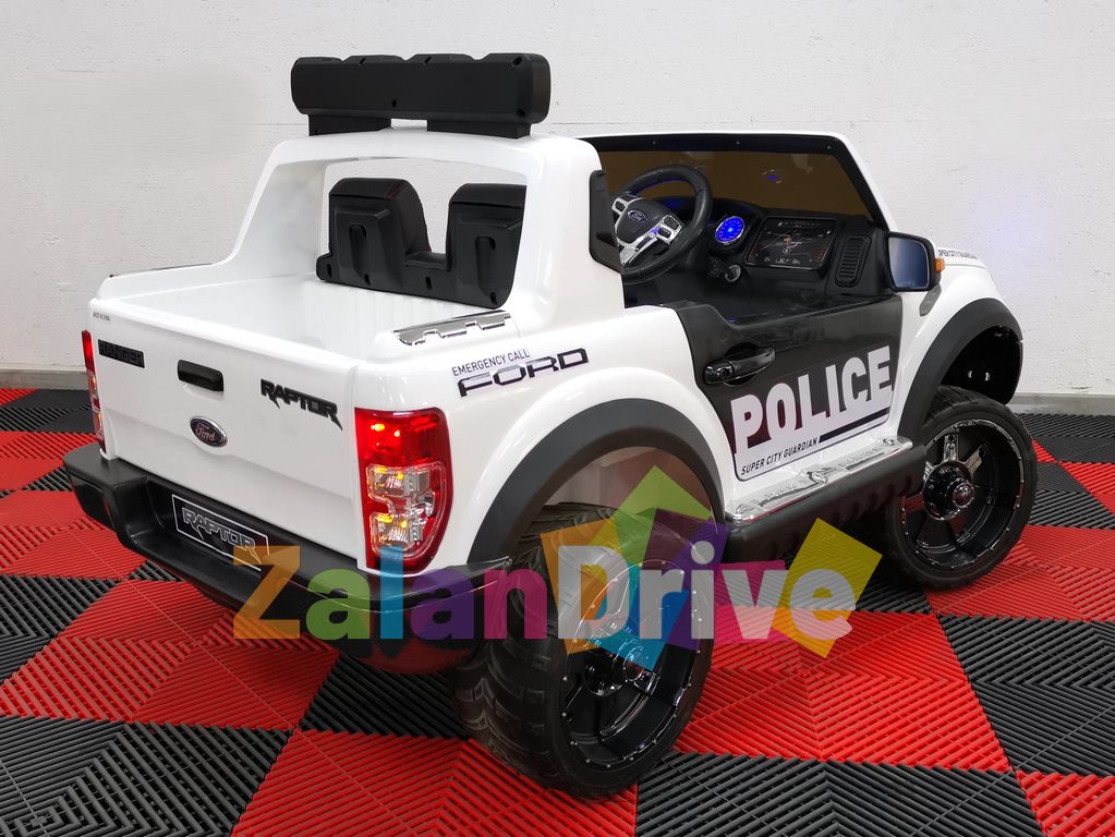 Ford Raptor Police Luxe, voiture électrique enfant 12V
