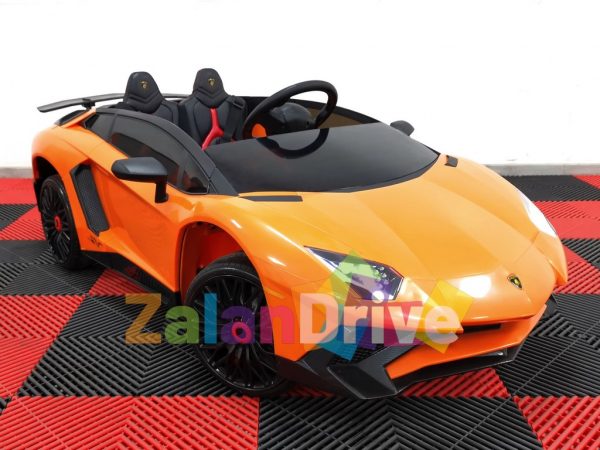 Lamborghini Aventador Orange, 12 volts, voiture électrique pour enfant